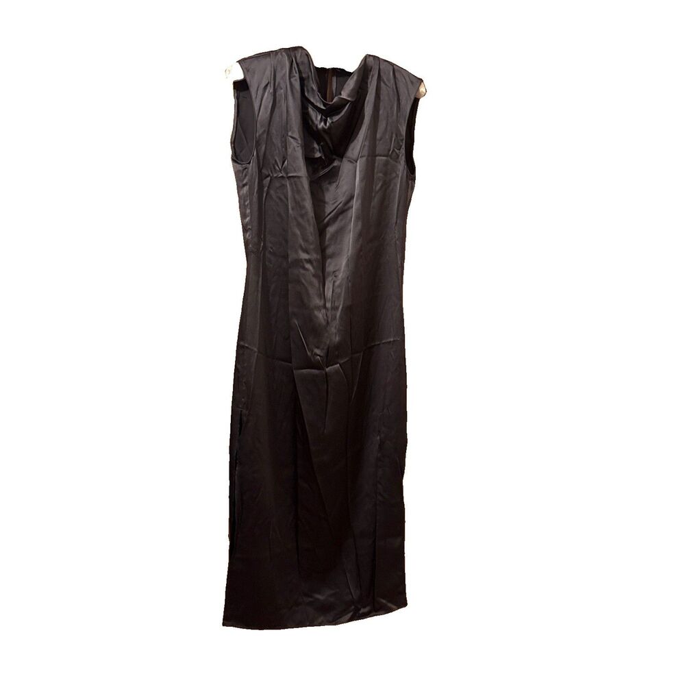 Women’s Amanda Uprichard Freya Zinc Gray Long Pencil Silk Dress Medium